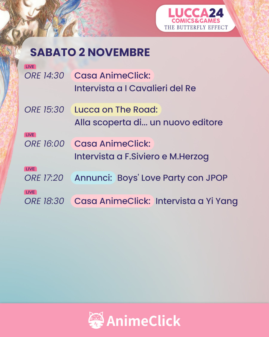 AnimeClick al Lucca Comics 2024: tutti i nostri appuntamenti su Twitch